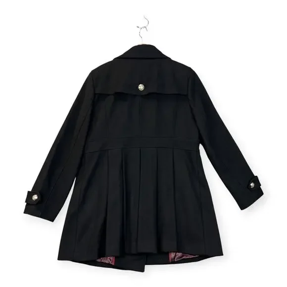 Tommy Hilfiger Womens Peacoat Wool Blend Sailor Coat Double Breast Lined Blk XL - Picture 3 of 16